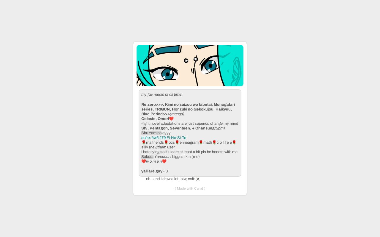 Carrd profile picture for @summarized